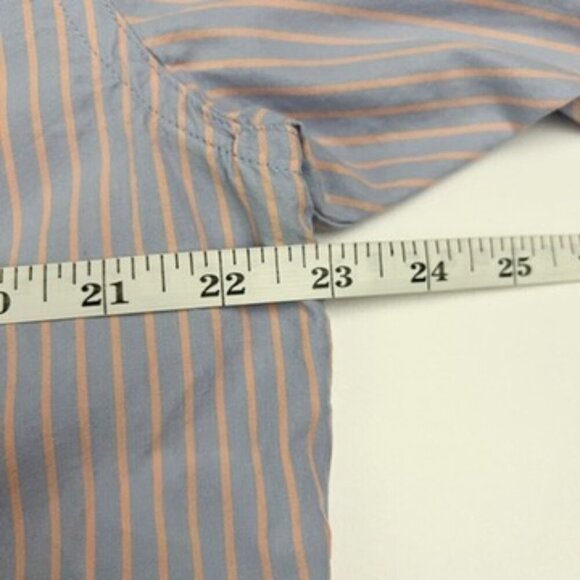 Reformation Willow Pajama Set Cropped Top Boxer Shorts Striped Blue Peach Size L - Picture 8 of 16